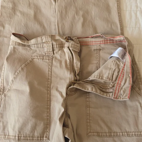 Kensie Jeans The Ella High Rise Straight Khaki Utility Cargo Pants Size 2 / 26 - Picture 11 of 14